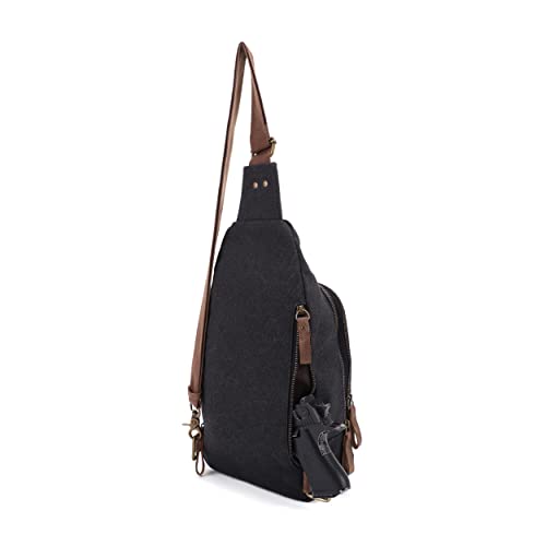 Glacier Canvas Concealed Carry Sling Bag Crossbody Backpack Purse for Men Women | Concealed Carry - color: Black