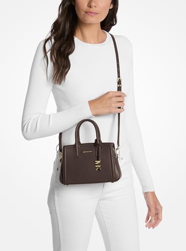 MICHAEL Michael Kors Laila Extra Small Crossbody - color: Gold-tone Hardware/Embossed Goat Leather/Chocolate