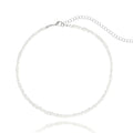 Tgirls Boho Choker Necklace Chain Rice Beaded Necklaces Seed Bead Necklace Accessory for Women - color: White