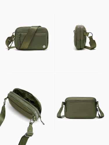 WESTBRONCO Small Crossbody Bags for Women Nylon with Adjustable Strap, Zipper Crossbody Purse, 1L Shoulder Bag for Travel - color: Green