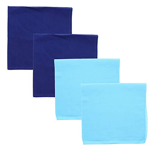 Motique Accessories Solid Color Bandana - Set of 4 - color: Turquoise Blue