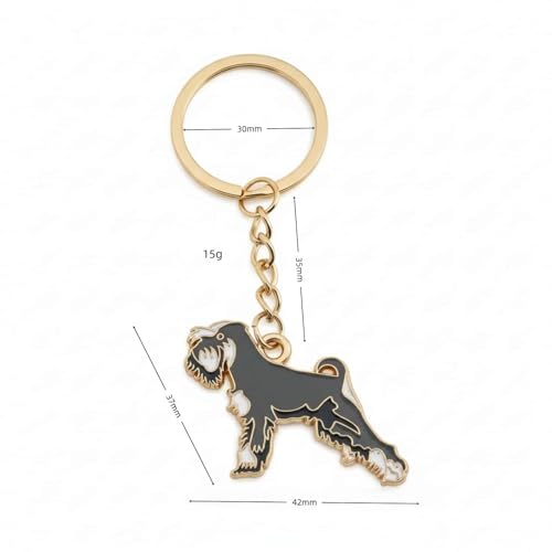Pet Dog Keychain for Women Men,Cute Puppy Dog Animal Key chain Accessories Gifts For Car,Backpacks,Bag,Purse - color: Schnauzer