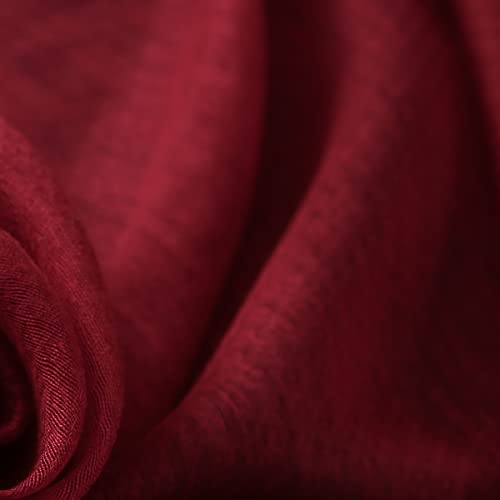 WINCESS YU Women Mulberry Silk Scarf Long & Large Embroidered Floral Pattern Shawl and Wraps Neckerchief for Hair & Neck - color: Sunflower Wine Red