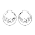 NARMO 925 Sterling Silver Hoop Earrings for Women Hypoallergenic Lightweight Simple Huggie Hoop Earrings Twisted Hoop Earrings Colorful Cubic Zirconia Hoop Earrings Rainbow Hoop Earrings - color: Cat Life