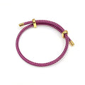 Caiyao Unisex Steel Rope Bracelet Couple Bracelet Simplicity Fashion Titanium Buckle Adjustable Wire Rope Bracelet for Women Men Jewelry Gift - color: purple