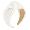 YISSION Knotted Headband Wide Headbands for Women Non Slip White Headband Fashion Head Bands Top Knot Hairband Hair Accessories for Women (Hairy Surface)