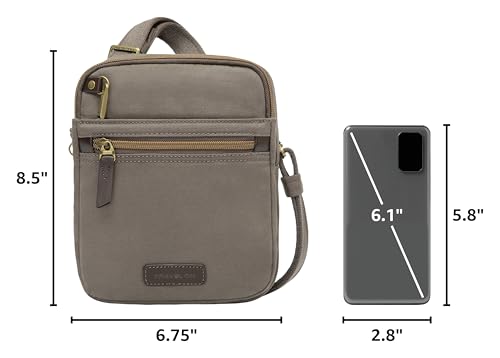 Travelon Anti-theft Courier Small N/S Slim - color: Stone Gray