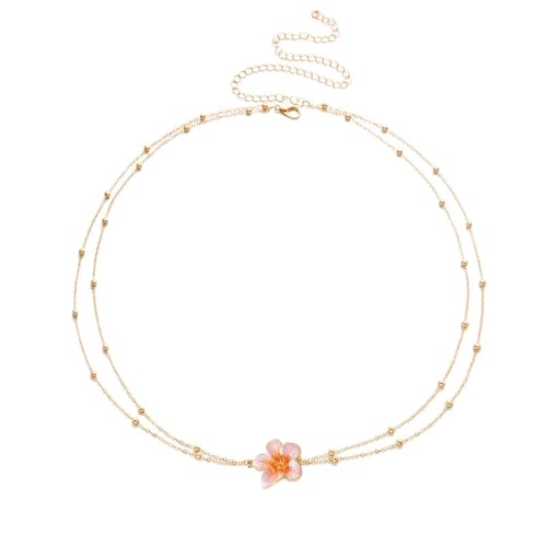 Flower Body Chain for Women Gold-Plated Metal Waist Chain Body Belly Belt Jewelry Layered Bead Metal Body Chain Summer Beach Accessories - color: Gold/B