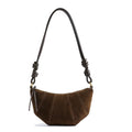 Suede Bags for Women Small Suede Purses Crescent Bag Crossbody Shoulder Bag Trendy Tote Handbags - color: A Suede Coffee