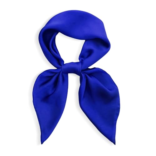 vimate Head Scarf for Women Hair 27'' Square Satin Silk Feeling Bnadana Neck Scarf Handbag Accessories Etc - color: C55#. Royal Blue