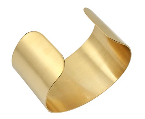 Silver Wide Grooved Cuff Bangle for Women Lady Stainless Steel Shiny Punk Bracelet - style: style 4