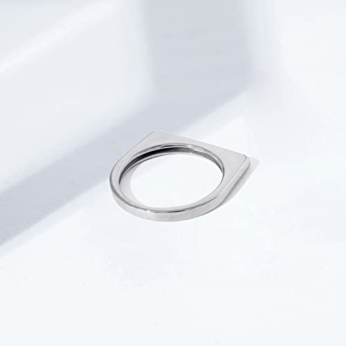 Amazon Essentials 14K Gold Plated Sterling Silver Bar Ring - color: Rhodium, size: 6