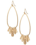 Handmade Boho Hammered Teardrop Earrings Jewelry with 5 Bars for Women - style: Gold