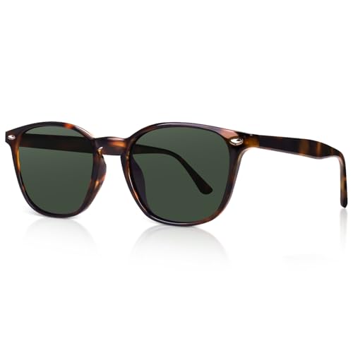 DrRelax Retro Sunglasses Womens Trendy Round Polarized Shades Sun Glasses - color: Tortoise Frame Greyish Lens