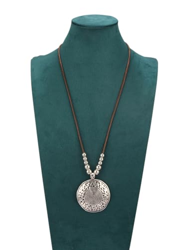 Leather Necklace for Women Vintage Boho Necklaces Black Cord Choker With Pendant Casual Chunky Leather Necklace Trendy - style: Leather Long Necklace