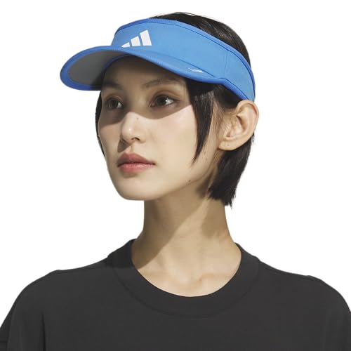 adidas Women's Superlite Visor – Lightweight Moisture-Wicking Running Tennis Hat - color: Ray Blue/White/3