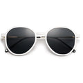 SOJOS Trendy Designer Hexagon Round Sunglasses for Women Fashion Big Shades Geometric Women Sunglasses SJ2181 - color: White