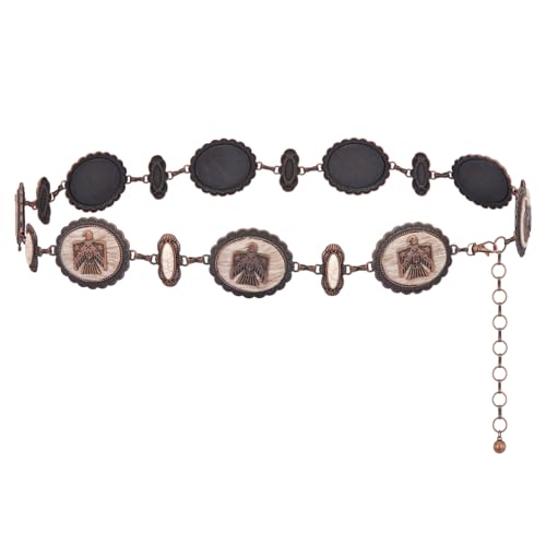 Montana West Rustic Couture's Large Western Concho Metal Belts for Women Cowgirl - color: Brilliant White