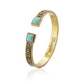 Montana West Wrangler Cuff Bracelet for Women Western Turquoise Adjustable Open Bangle Silver Plated Carved Floral Cowgirl Country Jewelry - color: Gold-Turquoise