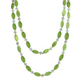 Long 48" Beaded Necklace for Women Boho Knot Strand Chunky Shell Crystal Beads Fashion Costume Jewelry for Gifts - color: Green