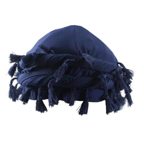 Gturytr Turban for Men Vintage Twist Head Wraps Durag Satin Lined Halo Turban for Women Modal and Satin Scarf Tie - color: Navy Blue