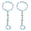 Bohemian Beaded Shell Anklet Barefoot Sandals Ocean Blue Seashell Beach Adjustable Ankle with Toe Ring for Women Dainty Foot Chains Jewelry