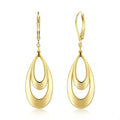 ALEXCRAFT Silver & 14K Gold Plated Teardrop Dangle Earrings Double Teardrop Leverback Dangle Earrings for Women Hypoallergenic Trendy Prom Fashion Jewelry Gifts - color: A Gold