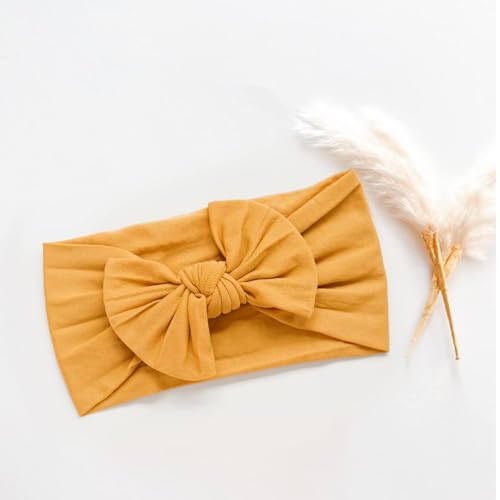 Jesries 22 PCS Baby Headbands Soft Nylon Hairbands with Bows Girls Hair Accessories for Newborn Infant Toddler Kids Handmade - color: Brown