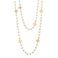 Long Pearl Necklace for Women, 8mm Simulated Pearl Strand Necklace, Layered Multi Strand Gold Beaded Necklace, 58" No Clasp Wrap Necklace Vintage Costume Jewelry Gift - style: 00-Long pearl necklace-Gold