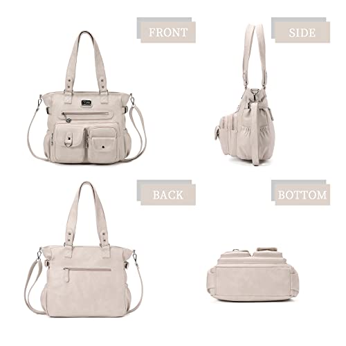 KL928 Large Purses for Women Shoulder Bag Tote Handbags Stylish Vegan Leather Hobo Bags Ladies, A-Black-4 | Large - color: 01-light Gray