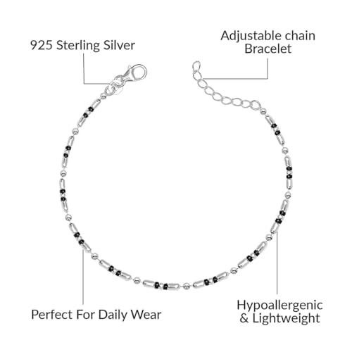 LeCalla 925 Sterling Silver Bracelets for Women | Women’s Link Bracelets | Italian Bead Ball Chain Bracelet | Mother's Day Birthday Anniversary Fashion Jewelry Gift for Women - color: Oval and Round Bead Ball