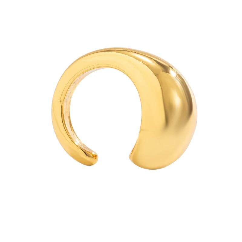 Ear Cuff Earrings for Women Chunky Ear Cuff Colourful Non Pierced Ear Cuff Non Piercing Clip On Cartilage Wrap Cuff Earrings Jewelry Gifts - color: Gold C