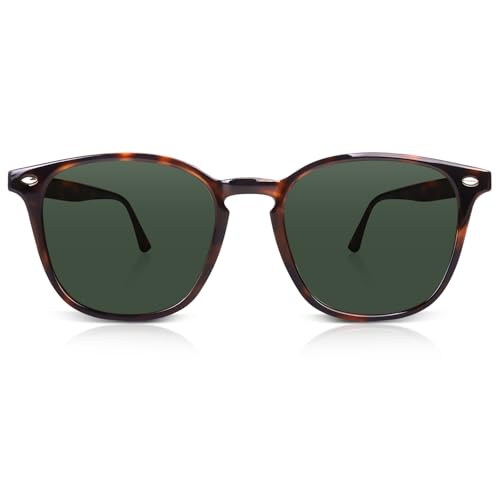DrRelax Retro Sunglasses Womens Trendy Round Polarized Shades Sun Glasses - color: Tortoise Frame Greyish Lens