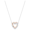 Swarovski Infinity Heart Jewelry Collection, Necklaces and Bracelets, Rose Gold & Rhodium Tone Finish, Clear Crystals - color: Necklace