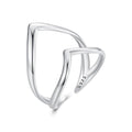 MUNDELL 925 Sterling Silver Simple Multi-layer Leaf Adjustable Ring Green Lucky Leaves Statement Ring for Women Promise Ring Fine Jewelry - color: White
