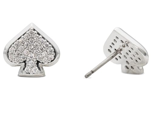 kate spade new york Everyday Spade Studs - color: Clear/Silver Pave