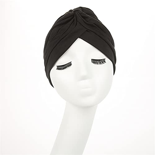 beauty YFJH Women's Cotton Turban Head Wrap Cancer Chemo Beanies Cap Headwear Cap Bonnet Hair Loss Hat - color: Black Gray