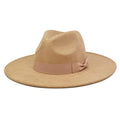 FLUFFY SENSE. Big Wide Brim Fedora Hat for Women - Nashville Outfits Western Hats Women's Felt Panama Rancher Hat - color: Mocha