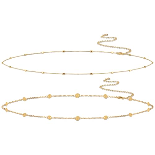 VIROMY Gold Waist Beads Chain for Women Waterproof Belly Chain Body Belt Chain Beach Accessories Body Women's Jewelry - style: Style C-GD