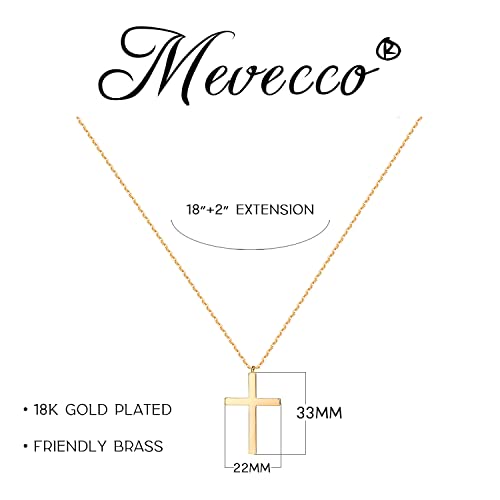 MEVECCO Dainty Gold Cross Necklace for Women - 18K Gold Plated Delicate Minimalist Cubic Zircon Cross Necklaces Cute Faith/Crucifix Jewelry Gift - style: Cross-3