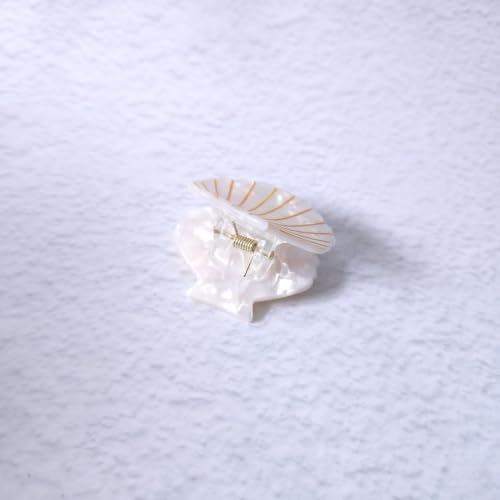 Shell Claw Clip,Acetate Hair Clips,Small Hair Clips for Women,White - color: White