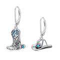 Western Earrings for Women 925 Sterling Silver Turquoise Western Country Dangle Drop Earrings Country Jewelry Gifts for Cowgirl Cowboy - style: Cowboy Boot-D