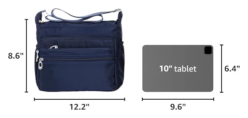 NOTAG Crossbody Bag for Women Waterproof Shoulder Bag Messenger Bag Casual Nylon Purse Handbag - color: Navyblue-l