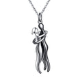 FLYOW S925 Sterling Silver Best Friend Couple Pendant Friendship Sun Moon Lotus Yin Yang Matching Bff Necklace for Women Jewelry - style: Hug