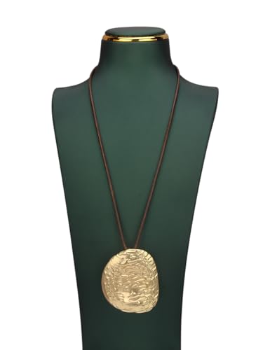 Boho Necklaces for Women Chunky Circle Necklace Layered Boho Circle Leather Choker Necklace Long Vintage Necklaces Bohemian Jewlery Gifts - style: Big Hippie Necklace