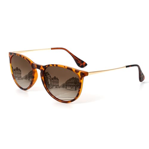 KALIYADI Sunglasses Womens Polarized Womens-Sunglasses: Trendy Sun Glasses with UV400 Retro Style for Party Beach Shopping - color: A03 Gradient Brown