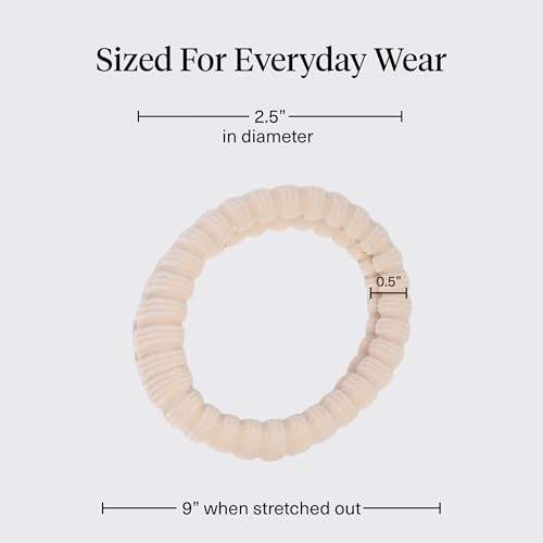 Kitsch Ribbed Hair Ties No Damage - Strong, Stretchy & Snag-Free Hair Bands | Soft Fabric Ponytail Holders, Stylish Elastics for Everyday Hairstyles | Ideal Gifts for Women - Blush, 10pcs - color: Blush Ribbed (Pack of 10)