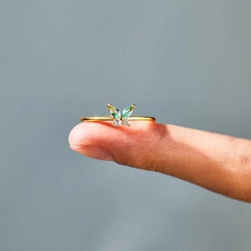 Adjustable Women's Cubic Zirconia Leaf Shaped Ring, 18K Gold-Plated Exquisite Stackable Women's Ring, A Great Gift for Her - color: N