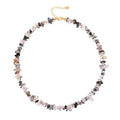 Aobei Pearl Gemstone Beaded Choker Necklace for Women Boho Turquoise/Cultured Freshwater Pearls/Garnet/Amazonite Jewelry - color: H Black Tourmalinated Quartz