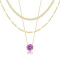 WomenGifts Layered Gold Necklaces for Women, 14K Gold Sterling Silver Plated Dainty Pendant Necklace Set Non Tarnish, Chunky Stackable Cuban Chain Choker, Trendy Birthstone Vacation Jewelry Gift - color: Gold, style: Cubic Zirconia-Created Alexandrite-Jun